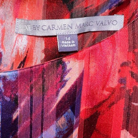 Luxe by Carmen Marc Valvo Floral Fit & Flare Dress Size 14 - Picture 4 of 15